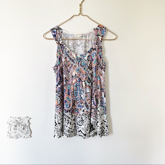 Anthropologie Meadow Rue Paisley Floral Tank Top XS - Picture 2 of 10
